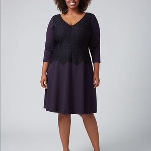 Dark blue - almost purple tint - black lace dress